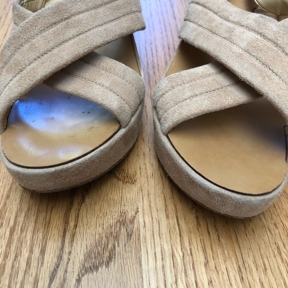 J. Crew Tan Suede Platform Sandals 8 - Picture 5 of 6